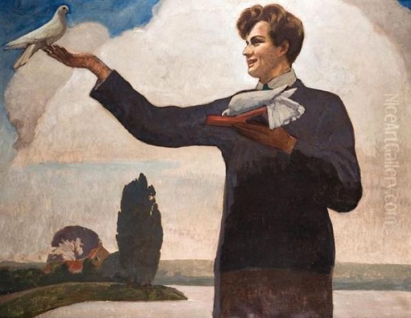 De Zoon Van De Kunstenaar Met Sierduiven - view 1
