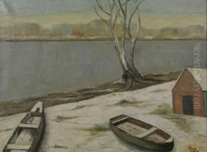 Winters Rivierlandschap by Tony Van Os