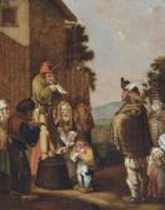 Peasants Outside An Inn by Isaack Jansz. van Ostade