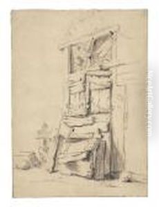 The Boarded-up Door Of A Cottage by Isaack Jansz. van Ostade