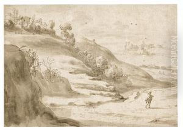 Italianate Landscape With A Traveller On A Path - view 1