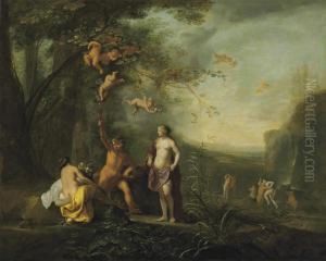 Bacchus, Venus And Ceres by Cornelis Van Poelenburch
