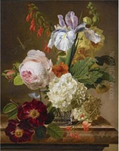 A Bouquet Of Flowers In A Vase by Christiaan van Pol