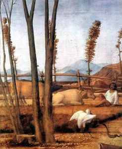 Madonna of the Meadow (detail) by Giovanni Bellini