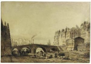 A Bridge Over The Seine, Paris by Marinus van Raden