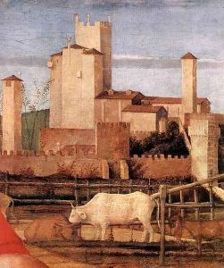 Madonna of the Meadow (detail) 2 by Giovanni Bellini