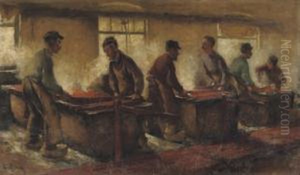 De Krabbers (kantoenweverij): At The Weaving-looms - view 1