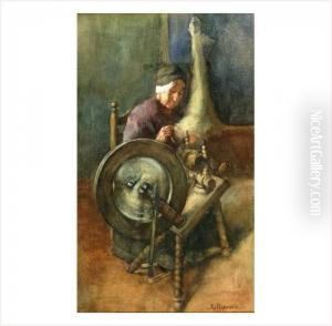 La Fileuse by Alexander Gerhard Anton Ridder Van Rappard
