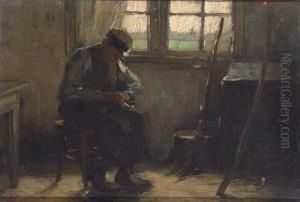 A Man In His Workshop by Alexander Gerhard Anton Ridder Van Rappard