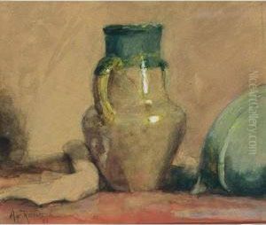 A Still Life With A Jug by Alexander Gerhard Anton Ridder Van Rappard