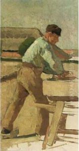 A Workman At A Bench by Alexander Gerhard Anton Ridder Van Rappard