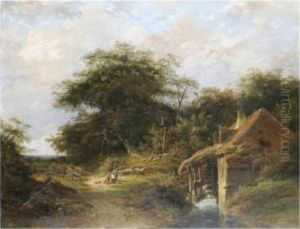 A Rest By The Watermill by Jan Gijsb. Van Ravenswaay