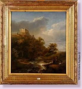 La Halte Des Chasseurs Au Pied Du Chateau by Ignatius Josephus van Regemorter
