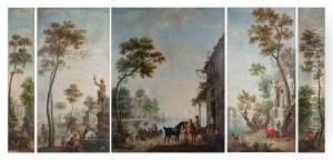 Serie Van Vijf Muurschilderingen by Petrus Norbertus Van Reysschoot