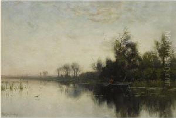 Fishing At Dusk - view 1