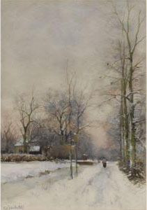 Winter Near Voorburg by Fredericus Jacobus Van Rossum Du Chattel