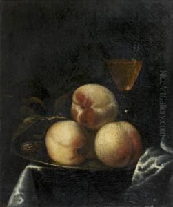 Nature Morte Aux Peches Et Verre De Vin by Willem Frederik van Royen