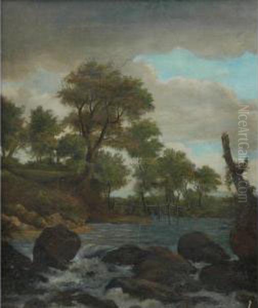Stormy Landscape With Rapids - view 1