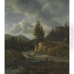 Northern Landscape With A Torrent by Jacob Van Ruisdael