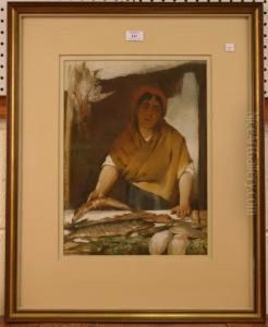 Half Length Portrait Of A Female Fishmonger