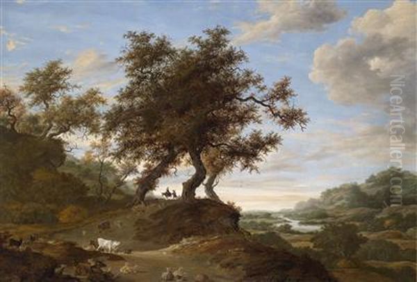 A Vast Landscape With Shepherds - view 1