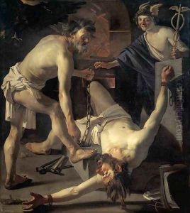 Prometheus Being Chained by Vulcan 1623