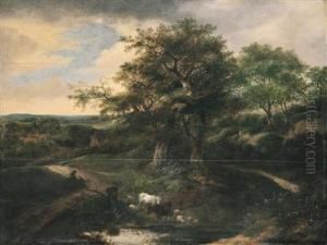 Bewaldete Landschaft by Jacob Salomonsz. Ruysdael