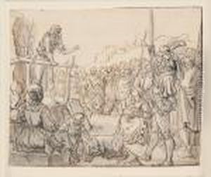 Pierre L'ermite Prechant La Croisade by Pieter Cornelisz. Van Ryck