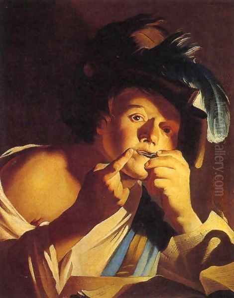 Man Playing a Jew's Harp - view 1