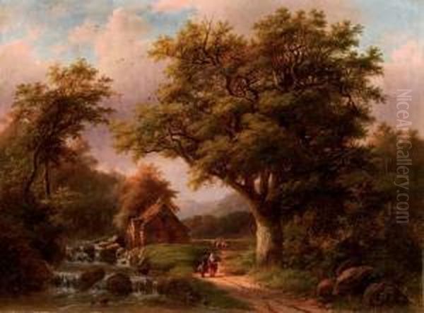 Woodgatherers On A Sandy Track - view 1