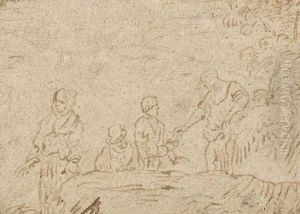 Kleine Landschaft Mit Personen by Carel van Savoy
