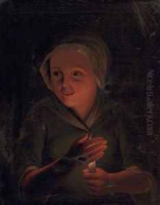Madchen Mit Kerze by Godfried Schalcken