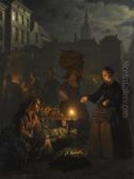 A Moonlit Vegetable Market - view 1