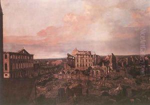 Dresden, the Ruins of the Pirnaische Vorstadt 1762-63 by Bernardo Bellotto