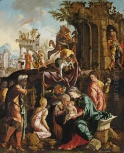 Anbetung Der Heiligendrei Konige by Jan Van Scorel