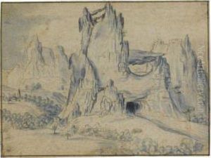 Rugged Mountain Landscape by Jan Van Scorel