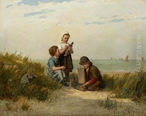 Children Playing By The Sea by Henri van Seben