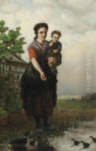 Feeding The Ducks by Henri van Seben