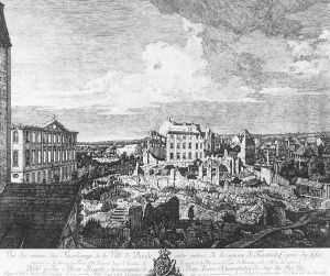 Dresden, the Ruins of the Pirnaische Vorstadt 1766 by Bernardo Bellotto