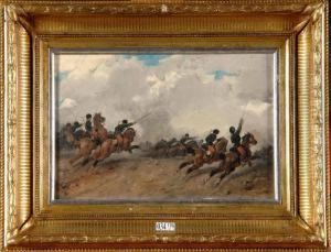 La Charge De La Cavalerie by Joseph Van Severdonck