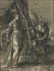 Judith With The Head Of Holofernes by Christoffel I Van Sichem