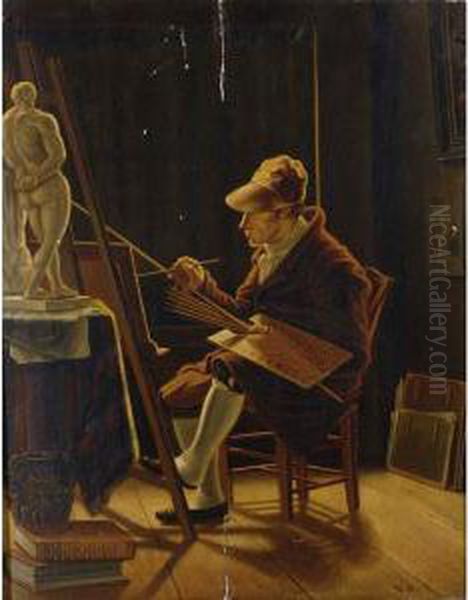Self Portrait Of The Artist In His Studio - view 1