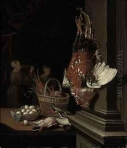 A Dead Cockerel Hanging From A Nail