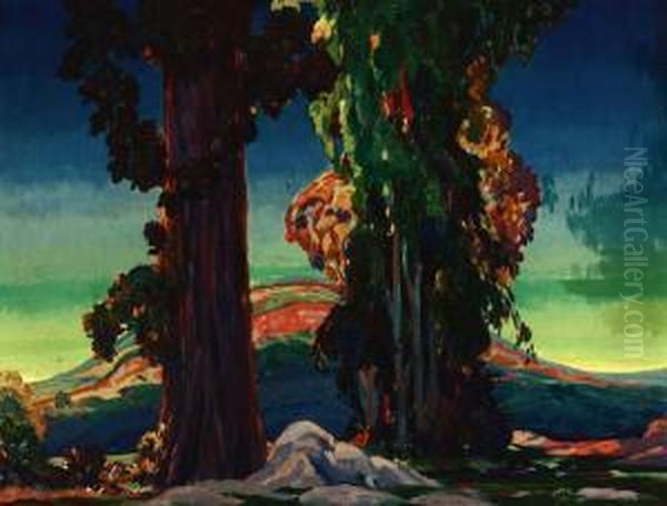 Eucalyptus Trees In A California Landscape - view 1