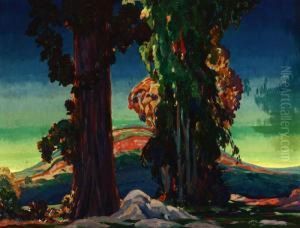 Eucalyptus Trees In A California Landscape by Frank J. Van Sloun