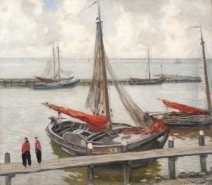 Harbour Of Volendam by Louis Willem Van Soest