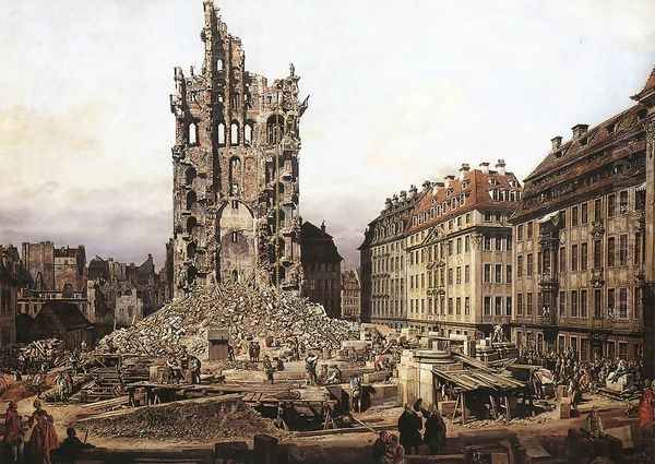 The Ruins of the Old Kreuzkirche in Dresden 1765 - view 1