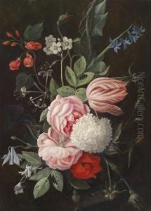 Two Floral Still Lifes With Roses by Joris Van Son