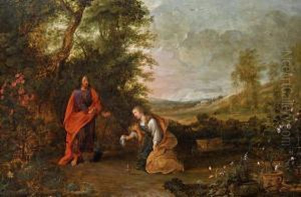 Noli Me Tangere - Waldlandschaft Mit Christus Als Gartner Und Maria Magdalena - view 1