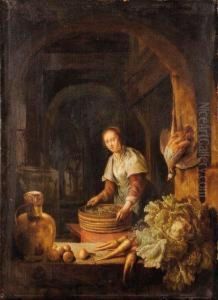 Jeune Femme A La Cuisine